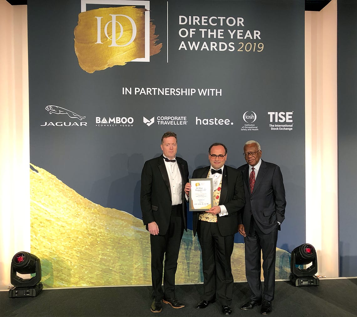 Maurizio Bragagni received the IoD’s Highly Commended Director of the Year for Innovation
