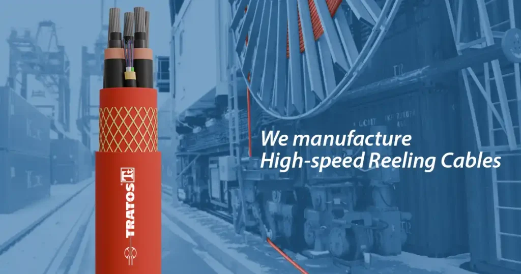 High-speed Reeling Cables Manufacturer for moving applications. Tratosflex - cranes on ports - container applications - Electrical Medium voltage power