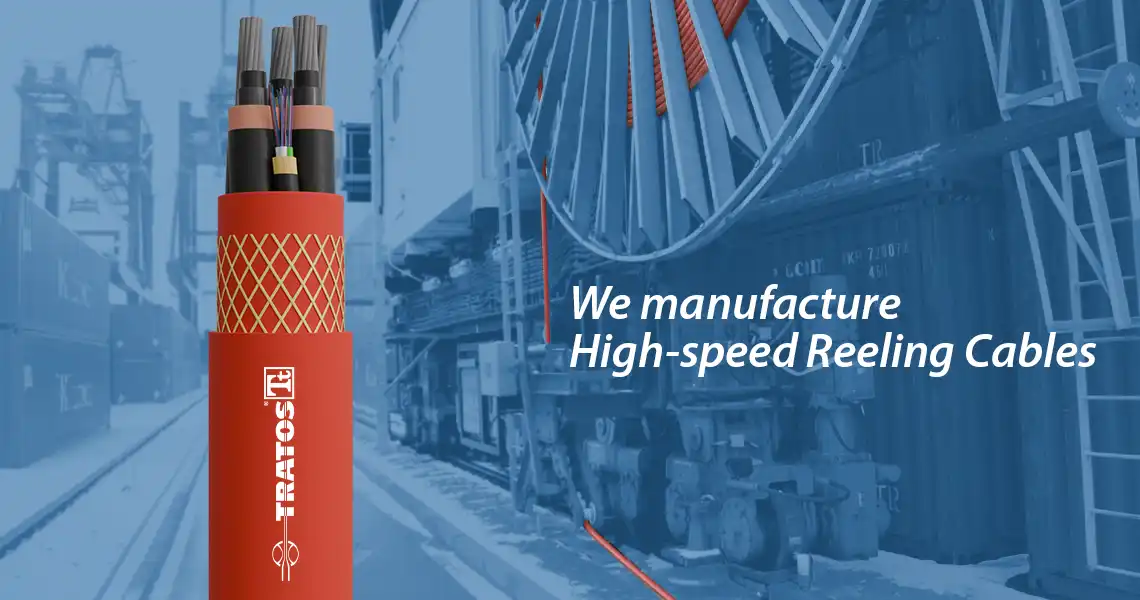 High-speed Reeling Cables Manufacturer for moving applications. Tratosflex - cranes on ports - container applications - Electrical Medium voltage power